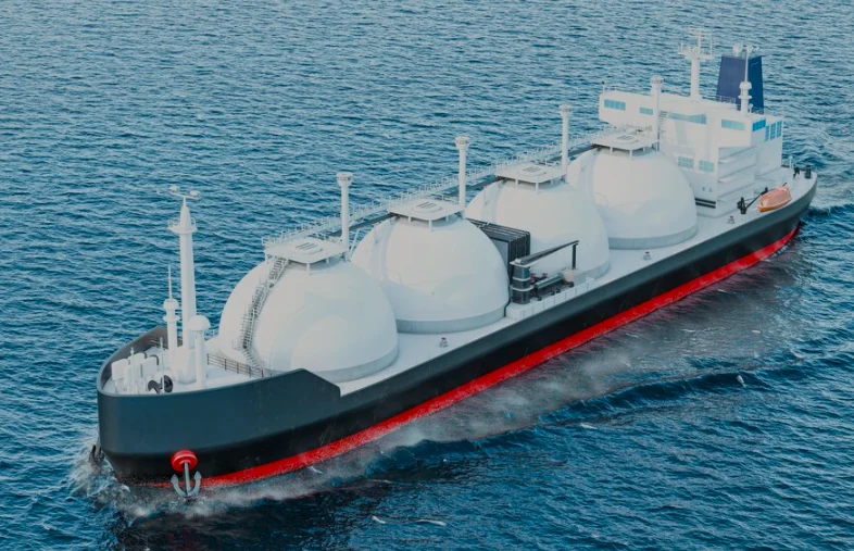 LNG carrier sailing at sea
